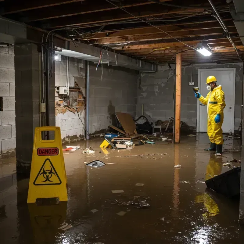 Flooded Basement Electrical Hazard in Ingleside, TX Property